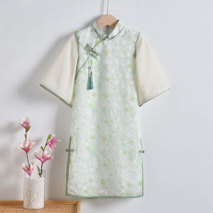 Girls Cheongsam National Style New Arrival Dress Western Style Little Girl Summer Classy Han Chinese Clothing Suits Children Retro Tang Suit