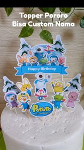 Aksesoris Kue Ulangtahun Tema Pororo Bisa Request Nama! Untuk Topper Cake