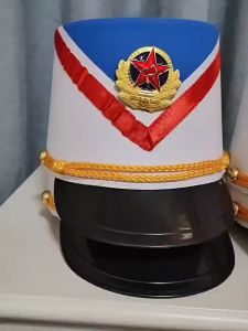 1pcs Drum Major Hat Performances Kids Vintage Large Brim Hat Show Marches Band Hat
