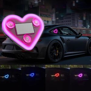 SEAMETAL Universal Car Solar Heart-shaped Light Car Window LED Peach Heart Atmosphere Lamp for Car Exterior Interior Decoration