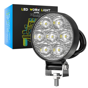 12-24V 7LED Mini Square/Round LED Work Light Off Road Auxiliary Modified Headlights Spotlights Flood Spot Lamp for Car Truck SUV