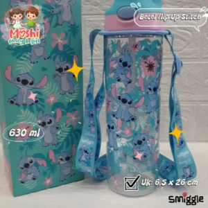 Botol Minum Motif Stitch / Tempat Botol Minum Stitch / Botol Flip Stitch Anak Tali Panjang - Plus Tali