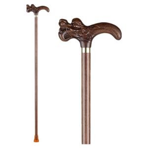 MOQILIN | Elderly Walking Stick Walnut Wood Dragon Head Anti-slip