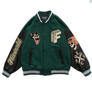 jacket varsity green pria