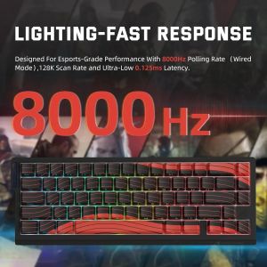 ATTACK SHARK | ATTACK SHARK X68 Pro HE Wireless Gaming Keyboard - 8K Polling Rapid Trigger Hot-Swap RGB Backlit Magnetic Mechanical Switches