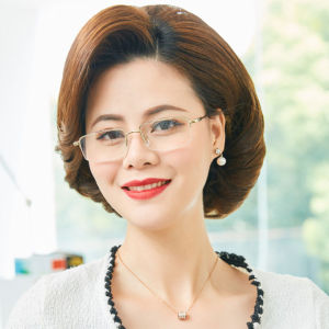 +100 to +400 Progressive Multifocal Reading Glasses for Women Men Anti-Blue Light And Photochromic Presbyopia Glasses Memory Metal Half-Frame Glasses With Grade