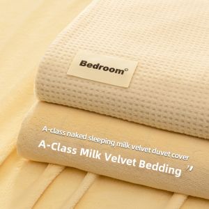NAIYOUCHENG | Thickened Hacci Coral Fleece Fitted Sheet Set