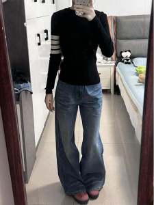 เสื้อถักสีดำทรงสลิมฟิตสำหรับผู้หญิง แขนยาว เสื้อชั้นในฤดูใบไม้ร่วงและฤดูหนาว เสื้อผ้าทำงานสไตล์เกาหลี เสื้อผ้าทำงานแบบสวมหัว