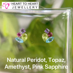 Natural Gemstone Peridot Topaz Amethyst Pink Sapphire (Gembox8022)
