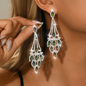 2026 New Fashionable Eyestone Crystal Pendant Earrings for Womens Wedding Banquet Party Cocktail Party Jewelry