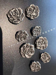 Áo Khoác Len Cardigan Nút Hoa Kim Loại Cổ Điển Mới Áo Khoác Da Lông Áo Vest Nút Áo Vest DIY Phụ Kiện May Vá Gia Đình