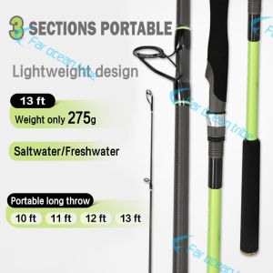 【NYA】10ft/11ft/12ft /13ft 3-section portable MH far throw rod saltwater/freshwater fishing rod spinning rod casting rod carbon fiber rod Medium fishing rod light rod outdoor fishing