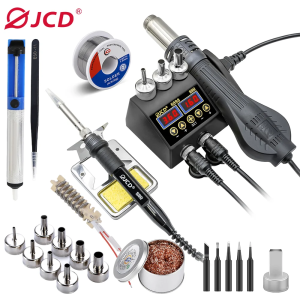 JCD 8898 750W Soldering Station 2 in 1 LCD Digital Display Rework Welding Station Kit Soldering Iron Hot Air Repair Solder Tools