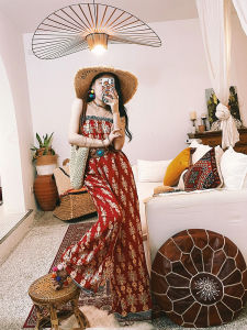 High Waist Mop Sanya Seaside Holiday Tube Top Jumpsuit