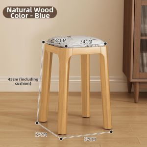 ZHUSHANXIA | Wooden Stackable Bench Square Round Seat Modern Minimalist