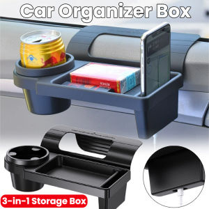 Car Storage Rack Multifunctional Car Side Door Window Hanging Drink Cup Holder Organizer Box Phone Slot Sundries Storage Bracket