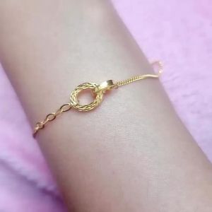 JIN JING RANTAI TANGAN DESIGN 2BULAT EMAS 916 TULEN 2.72g