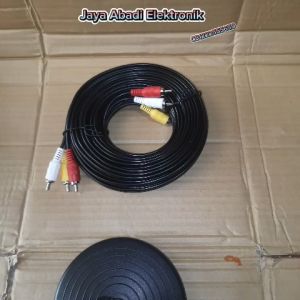 P209 ORI KABEL RCA 10M HITAM 3 TO 3 3X3 CABANG 3IN1 10 M METER CABEL CABLE AUDIO VIDEO GAMBAR SUARA