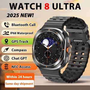 Smart Watch 8 Ultra 2025 Color Matching GPS Compass Smart Watch BT call NFC IP68 Waterproof 4GB Health monitoring Reduction 100%