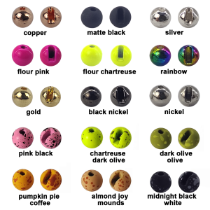 Eupheng 25PC Slotted Fly Tying Bead Ball for Nymph Trout Carp 2.5mm/3.0mm/3.5mm/4.0mm Fly Fishing Materials