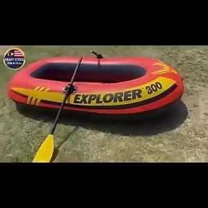 INTEX Explorer Duo Inflatable Fishing Boat Outdoor Air Boat Bot Memancing Terapung Pelampung Berkelah 58331/58332 探险者充气船