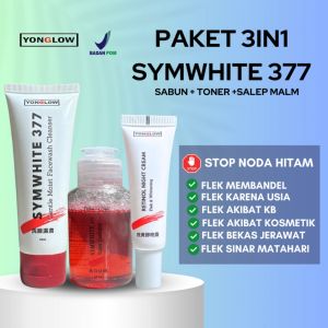 PROMO!! Paket 3in1 Symwhite 377 Salep Cream Malam Retinol Toner Darkspot Sabun Gentel Pemutih Kulit Wajah Kusam Beruntusan Cream  Kinclong Bening Cream Penghilang Flek Hitam Melasma Jerawat Ampuh