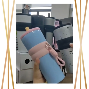 พร้อมส่งในไทย แก้วน้ำเก็บอุณหภูมิ สีพาสเทล แถมปลอก สแตนเลส316 พร้อมหลอด 710 ml. ร้อน เย็น มีสายคล้อง มีจุกปิดหลอด ฝาปิดหลอด กระบอกน้ำ ขวดน้ำเก็บเย็น