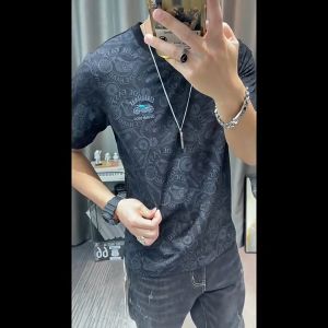 SINRANSINYA เสื้อยืดผู้ชาย - แฟชั่นคอกลมใหม่ บุคลิก สั้นกระชับ สัดส่วนทุกวัน ชุดเทรนด์