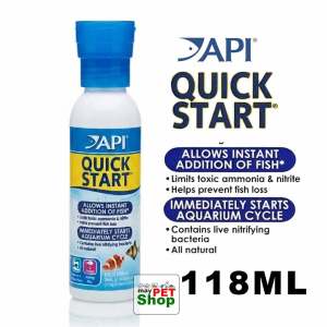 API Quick Start Aquarium Water Conditioner 118ml – Instant Cycle & Safe Beneficial Bacteria for Fresh & Saltwater Tanks