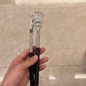 Alat Urut【EXTENDABLE】Stainless Steel Bear Claw Massage Tool Retractable Back Scratcher Telescopic Back Massager Back Itch Tickle Scratching Flexible Adjustable Length Hand-Shaped Back Scratching Stick Back Itching Claw Massager Portable