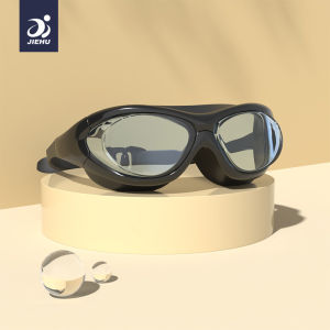 แว่นตาว่ายน้ำกันน้ำกันหมอกความละเอียดสูงสำหรับผู้หญิงแว่นสายตาสั้นกรอบใหญ่อุปกรณ์สำหรับดำน้ำสำหรับผู้ชายแว่นตาว่ายน้ำชุดหมวกว่ายน้ำ