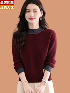 เสื้อสเวตเตอร์คอสูงครึ่งตัวสำหรับผู้หญิง ฤดูใบไม้ร่วง/ฤดูหนาว 2025 ใหม่ ท่อเล็ก สไตล์สั้น เอวสูง หนา อเนกประสงค์ เสื้อชั้นใน ชุดเสื้อผ้า