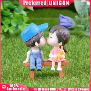 3Pcs/Set Miniature Dollhouse Girl Boy Bench Old Couples Park Toys for Bonsai Craft Garden DIY Decor