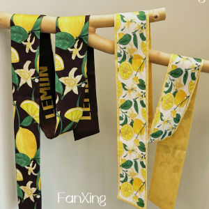 Khăn Choàng Lụa Đa Năng Mới Của Star Originals Khăn Choàng Cổ Hình Chữ Nhật Dài Nhỏ Màu Chanh Khăn Quấn Tóc Khăn Quấn Quà Tặng Cho Phụ Nữ