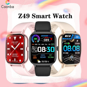 Coonba【⭐BEST⭐】Smart Watch Z49 2.01 inch Bluetooth Call 50+ Sport Mode Heart Rate Blood Pressure Blood Oxygen Health Monitoring Message Reminder Stopwatch Weather Push Music Control Smart Watch