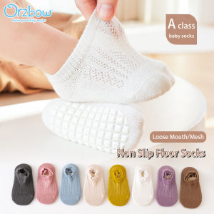 Orzbow ถุงเท้าสั้นสำหรับเด็กใส่ฤดูร้อนถุงเท้าสั้นแบบบางกันลื่นพื้นถุงเท้าถุงเท้าผู้ชายถุงเท้าสำหรับใส่แบบหลวมๆย่นๆถุงเท้าเด็ก