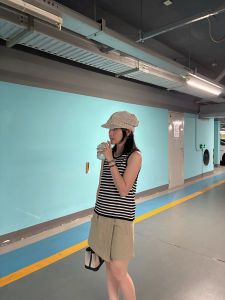 Quần Ống Đứng Oxford Họa Tiết Kẻ Sọc Phong Cách Công Sở Nhật Bản iWiNG Quần Ống Đứng Chống Ánh Sáng Cho Nữ Mùa Hè 2025