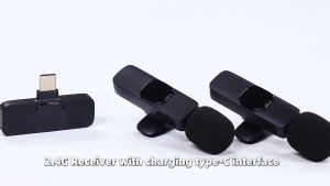 Professional Wireless Lavalier Lapel Microphone for iPhone iPad Andriod - Cordless Omnidirectional Condenser Recording Mic for Interview Video Podcast Vlog YouTube