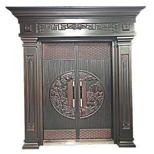 AODENG | Cửa Nhập Cư Mở Đôi Hiệu ứng Đồng Cổ Điển Thông Minh từ Hợp Kim Kẽm