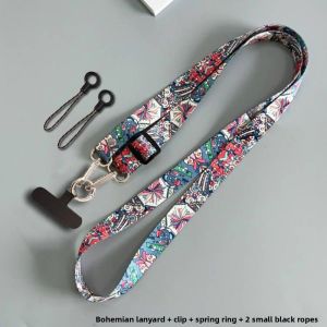 Mobile Phone Crossbody Clip Antilost Retro Pattern Strap Long Straps Adjustment Length Hanging Universal Neck Lanyard For Phone