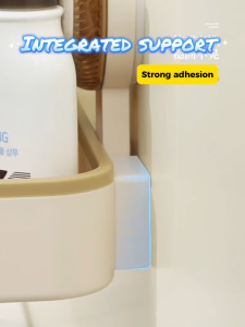 Ecoco Bathroom Organizer Kitchen Shelf Organizer for Toilet with Hooks Drill-Free 1-Press to Install
