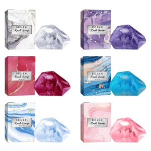 Eelhoe 3D Bath Rock Soap Plant Handmade Essential Oil Soap Zero Stimulation Moisturizing Natural Cleansing Soap Rich Foam Multiple Aroma Selection Skin Whitening Exfoliating Facial Body Cleaning Soap Remove Dead Skin Body Care Soap