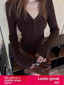 GUIQINGHUAZHI | Slimming Fashionable V-Neck Sweater T-Shirt