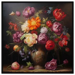 Tranh treo tường tranh dán tường tĩnh vật bình bông cổ điển tranh sơn dầu. CGI-148