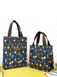 กระเป๋าถือผ้าอ็อกซ์ฟอร์ดลายการ์ตูนญี่ปุ่นน่ารัก กระเป๋าใส่กล่องอาหารสำหรับเดินทาง กระเป๋าแม่สุดเก๋ กระเป๋าใส่ของสำหรับเด็ก