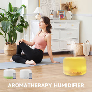500ml Essential Oil Diffuser Quiet Aroma Mist Diffusers Remote Control Ultrasonic Air Humidifier with 7 Colors Light for Bedroom