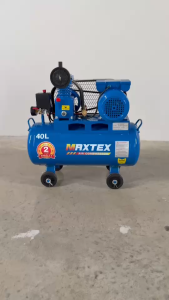 ปั้มลมสายพาน รุ่นท๊อป ปั๊มลมสเปคสูง MaxTex (ของแท้) 40ลิตร 1แรงม้า 1สูบ ชุดอุปกรณ์ ใช้ไฟบ้าน รับประกัน2ปี ลมแรง เติมลมรถใหญ่รถเล็ก ระบบตัดเองอัตโนมัติ