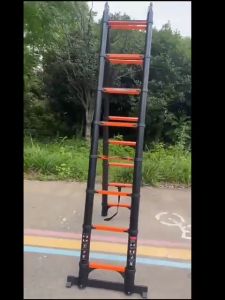 Heavy-Duty Folding Double-side Ladder Multi-Purpose Safe Durable 4-Layer Coated Telescopic Ladder: Extra Strong & Safe