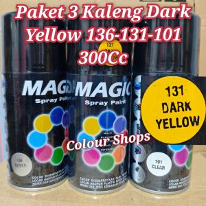 Pilok Pilox Pylox Cat Magic Paket 3 Kaleng Dark Yellow 131 Primer Grey 120 Clear 101 300Cc
