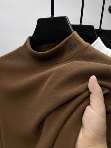 Warm Nordic Style Mens Long Sleeve Base Shirt Half High Collar Thermal Top Autumn Winter T-Shirt by Marolio